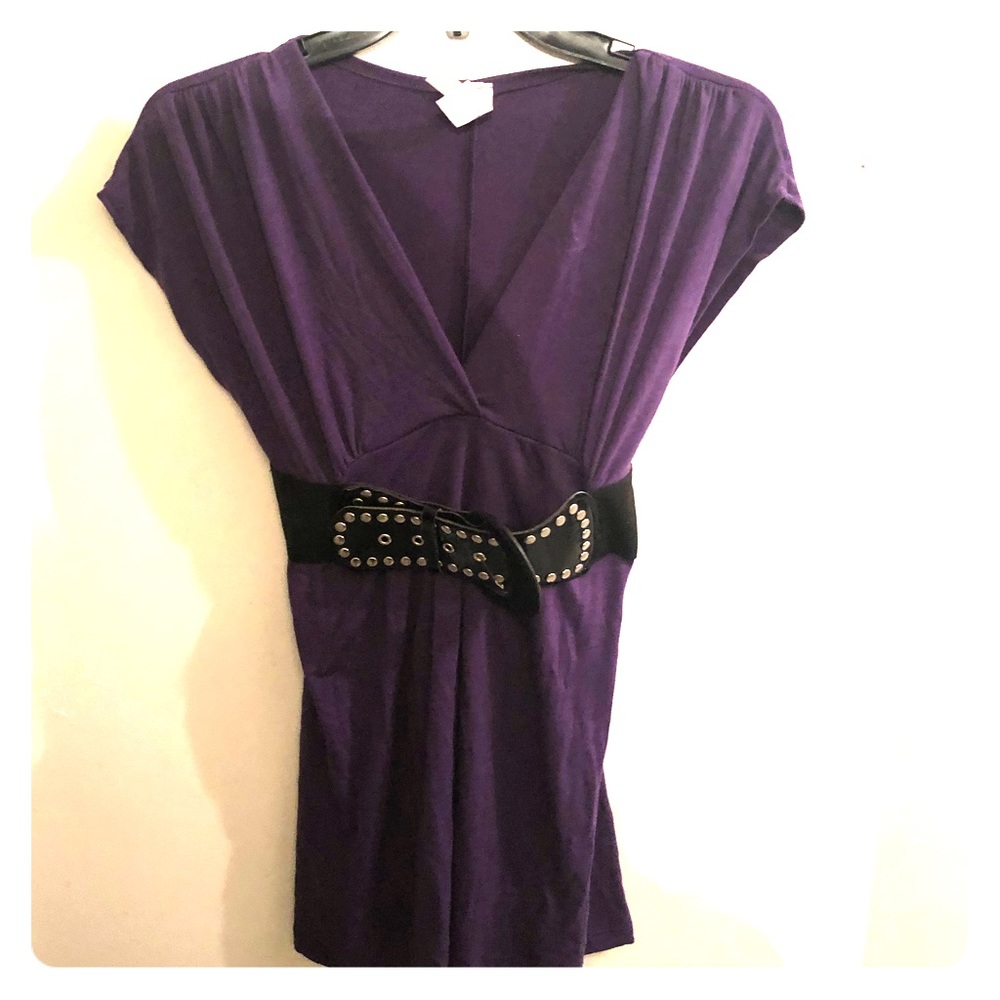 Gorgeous Dark Purple Low Cut Top